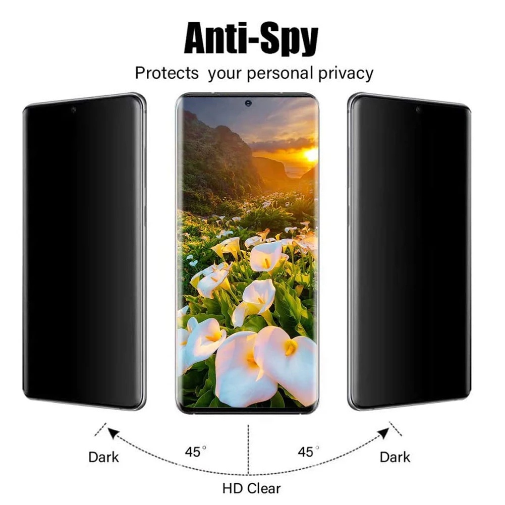 UV Kính cường lực toàn màn hình chống nhìn trộm cho Xiaomi Mi 13 12 12s 11 10 Pro Ultra 10s Note 10 Pro Lite 4G 5G 2022