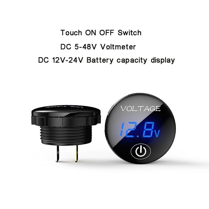 Vôn kế kỹ thuật số hiển thị LED DC 5v-48v dành cho xe mô tô/ ô tô tùy chọn màu sắc