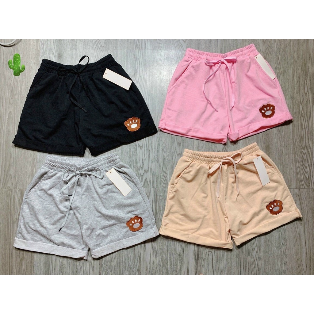 quần short đùi da cá săn lai thêu