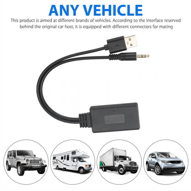 [1 Pcs Bluetooth 5.0 Receiver Adapter Wireless Adapter] [USB + 3.5mm Jack Stereo Audio For Car AUX Speaker Headphone Reciever Handsfree]