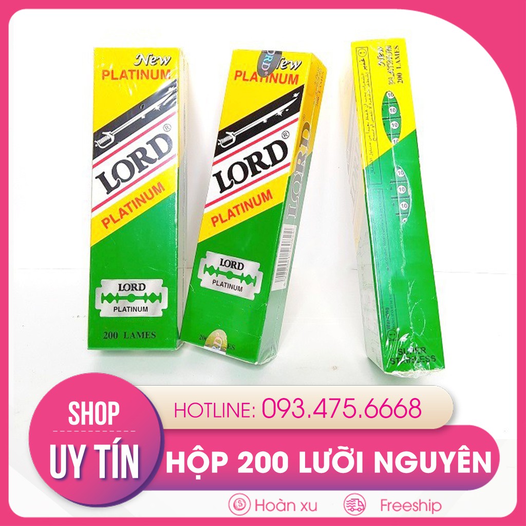 LƯỠI DAO LORD HỘP 200 LƯỠI NGUYÊN LÀM TỪ THÉP PLATINUM KHÔNG GỈ, SIÊU SẮC BÉN, RẺ HƠN MUA LẺ 1 HỘP NHỎ