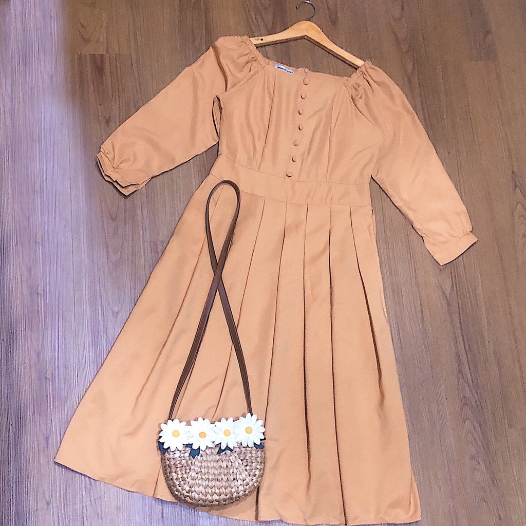 [ẢNH THẬT CUỐI] DM484 - Đầm Maxi Cổ Vuông Phối Nút Bọc Nhiều Màu | BigBuy360 - bigbuy360.vn