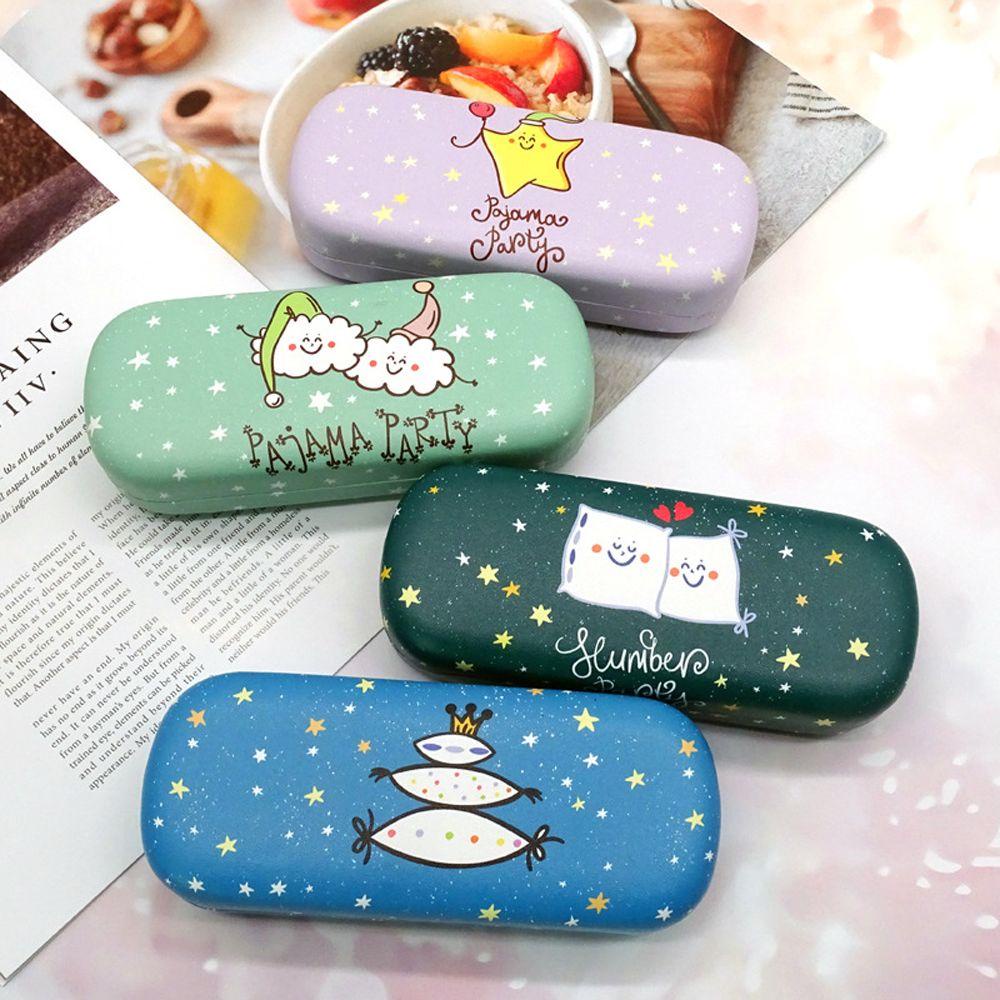 Hộp Đựng Mắt Kính Bằng Da PU In Họa Tiết Ngôi Sao Dễ Thương Thời Trang Cho Nữ Ốp