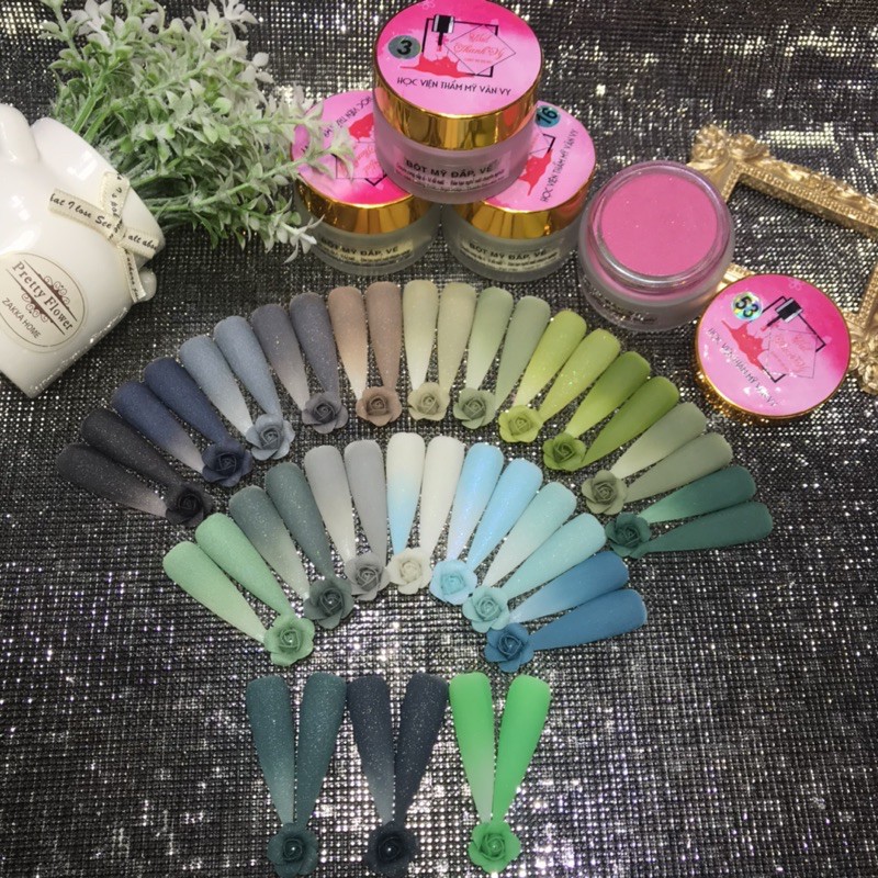 Bột Nặn Hoa, Bột Đắp Móng, Bột Nhúng Nail 6in1 Usa, Sét 24 Ô Màu [Thanh Vy Nail]