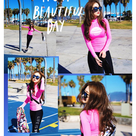 CÓ SẴN Đồ bơi nữ thể thao cao cấp dài hồng