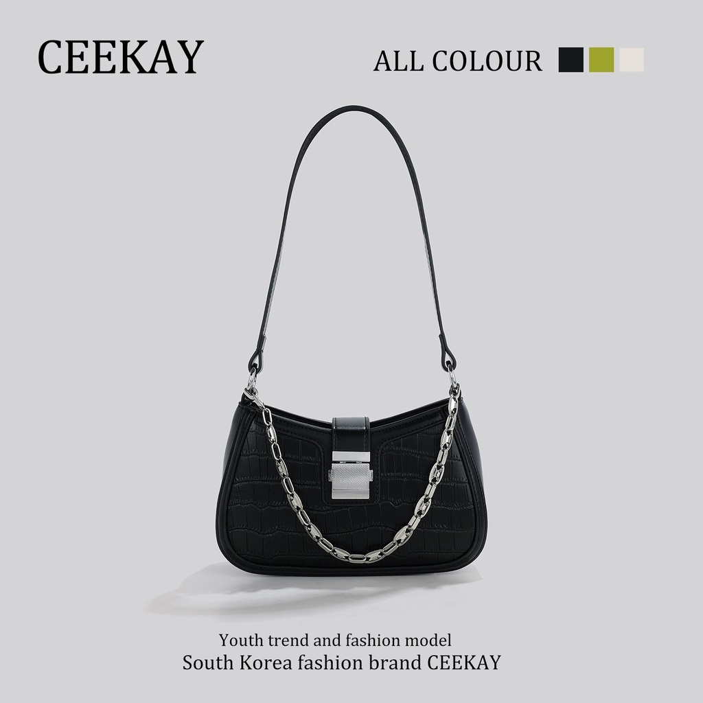 🌸Hàng Order🌸 Túi Xách Nữ CEEKAY Da Trơn Đồ Họa Quai Da Đeo Dây Xích Trang Trí Sang Chảnh Nữ Tính 🌸Hàng Quảng Châu