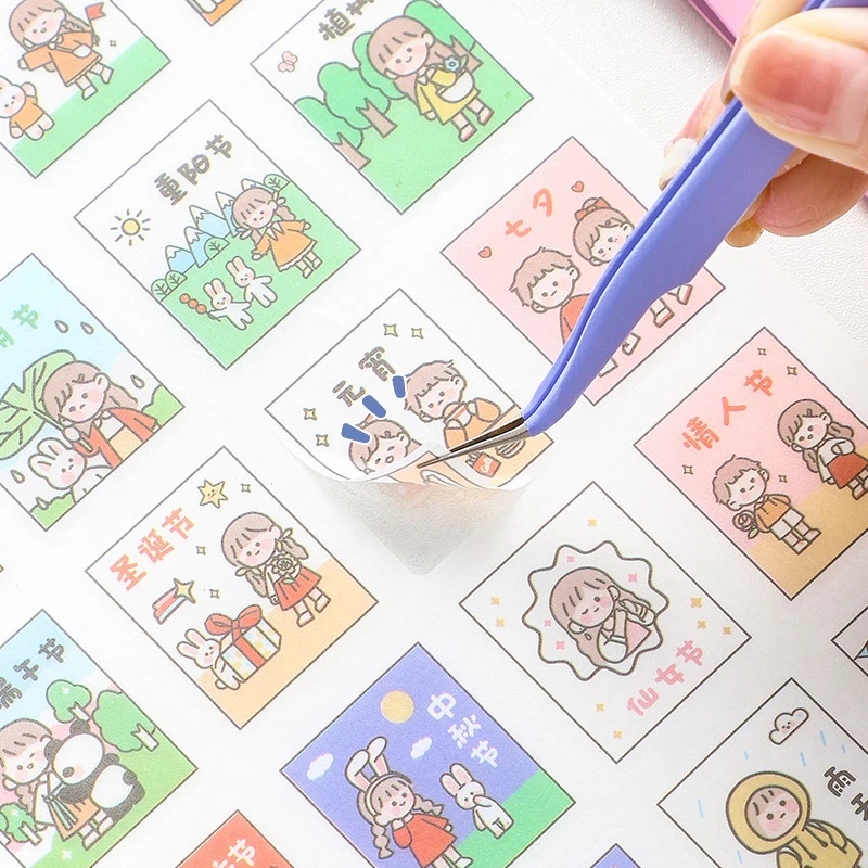 1 Set Nhíp/Kẹp/Kẹp Hỗ Trợ Làm Móng/Nấu Chân Mày DIY Bằng Thép Không Gỉ Màu Sắc Macaron