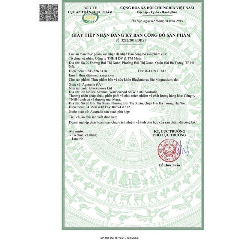 Viên uống bổ sung magie tăng cơ bắp Blackmore Super Magnesium+ 100 viên
