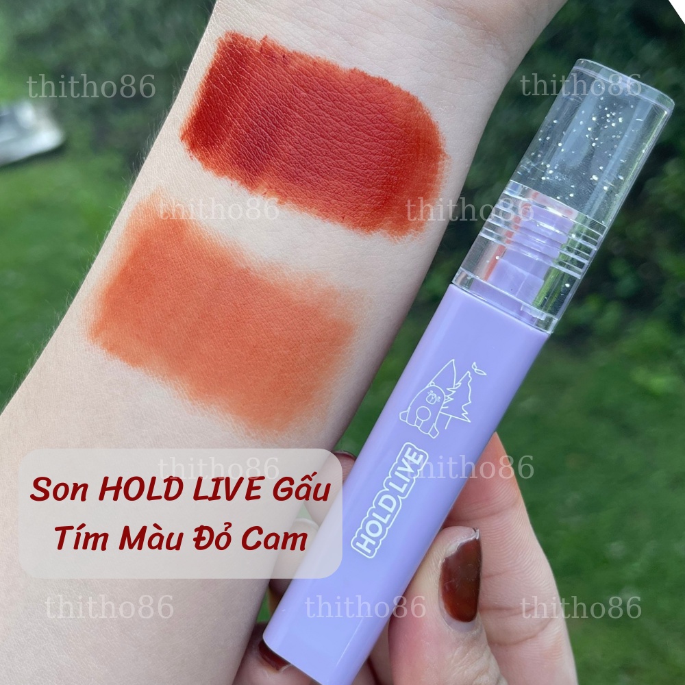 Son Kem HOLD LIVE Gấu Tím Màu Đỏ Cam - Holdlive