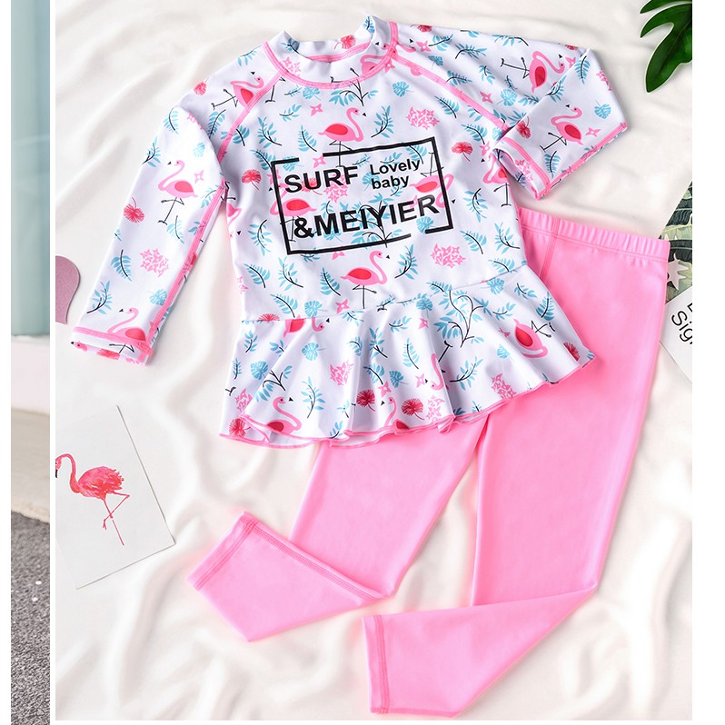 CÓ SẴN Bộ đồ bơi bé gái dài tay cao cấp | BigBuy360 - bigbuy360.vn