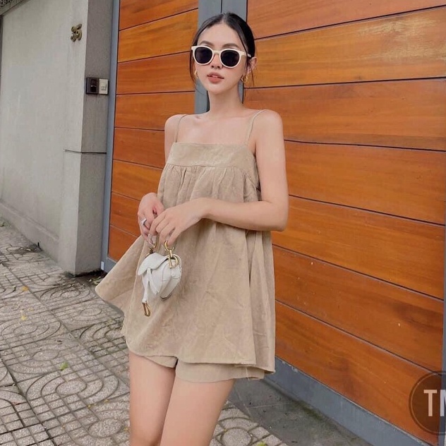 Set áo 2 dây mix quần short