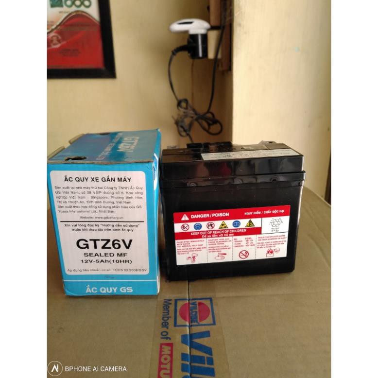 Ắc quy xe máy GS - GTZ6V (12V - 5Ah)