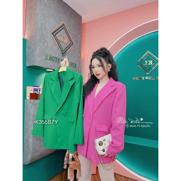Áo Blazer Nữ Tay Dài Áo Vest Kiểu Dáng Suông Màu Neon Trendy Phong Cách Hàn Thời Trang Công Sở Đi Tiệc