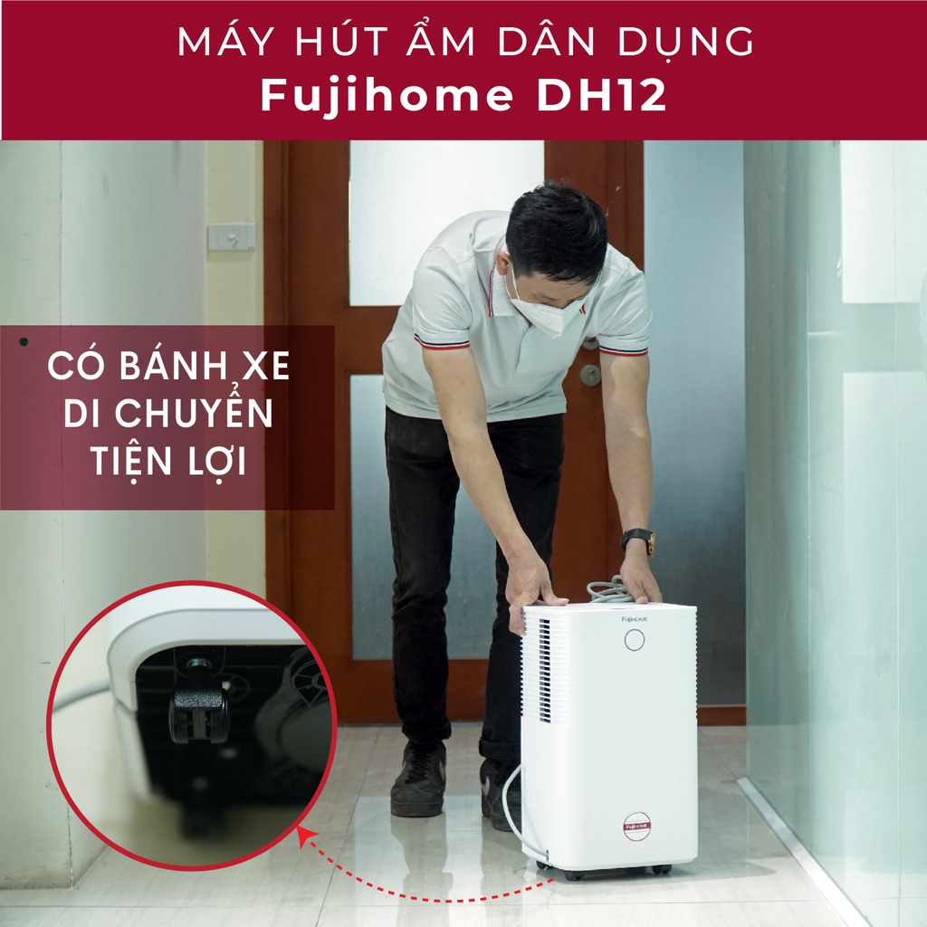 Máy hút ẩm lọc không khí 40m2 Nhật Bản Fujihome Nhập Khẩu
