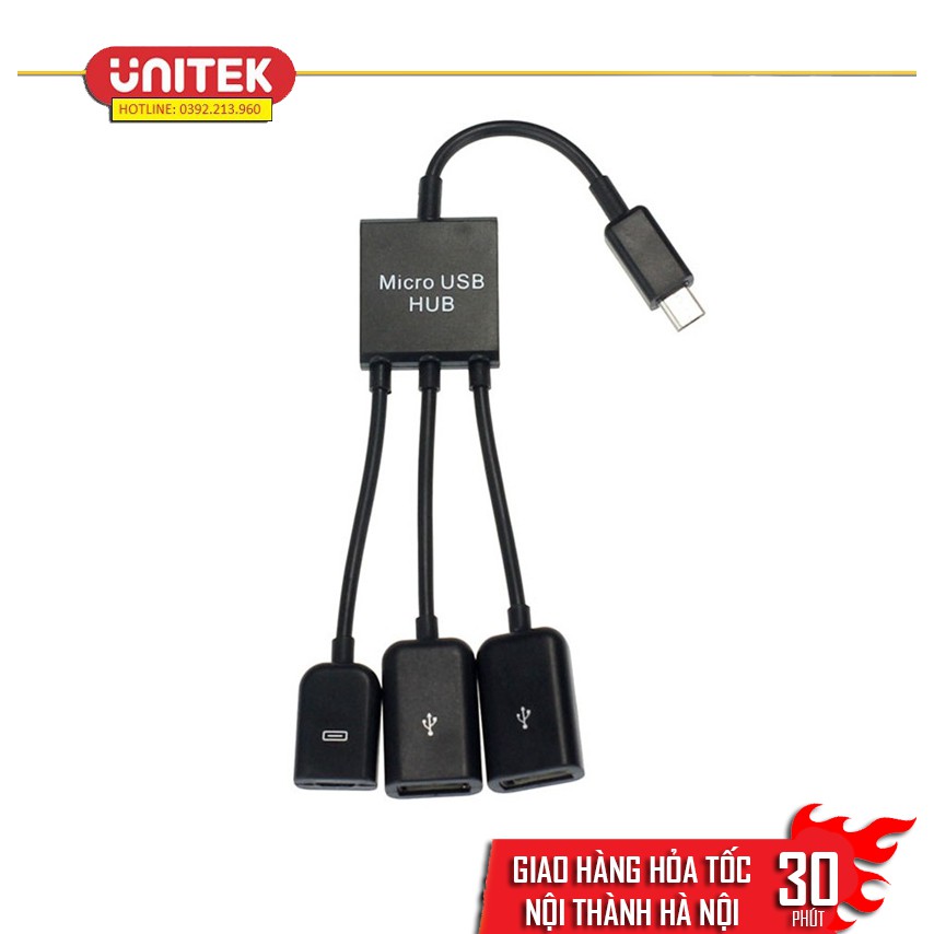 Cáp OTG 3 đầu cho android - Cáp Usb cho android - OTG cable 3 in 1