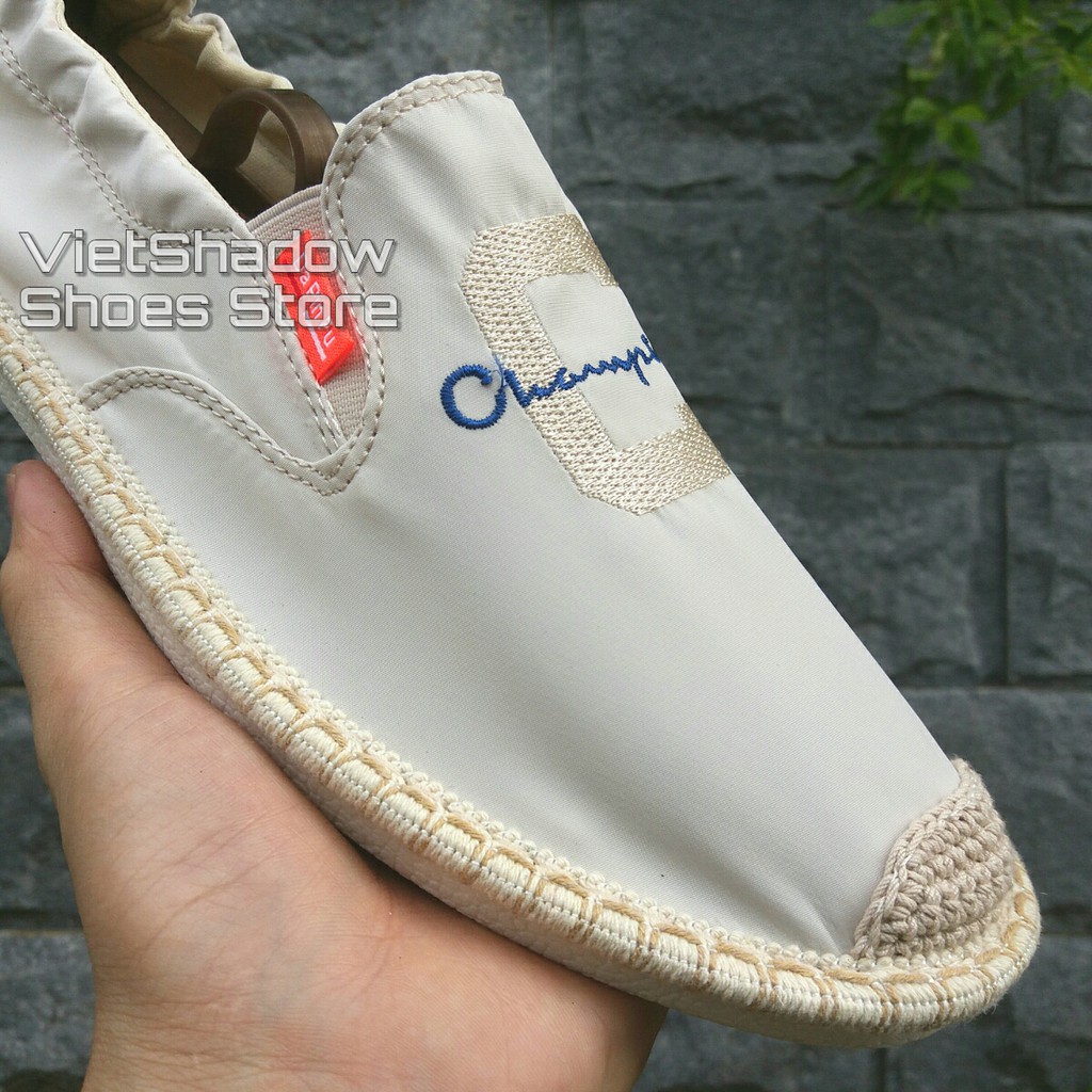 Slip on nam - Giày lười vải nam cao cấp "Champion" - Vải polyester màu (Be) - Mã SP 2923 | BigBuy360 - bigbuy360.vn