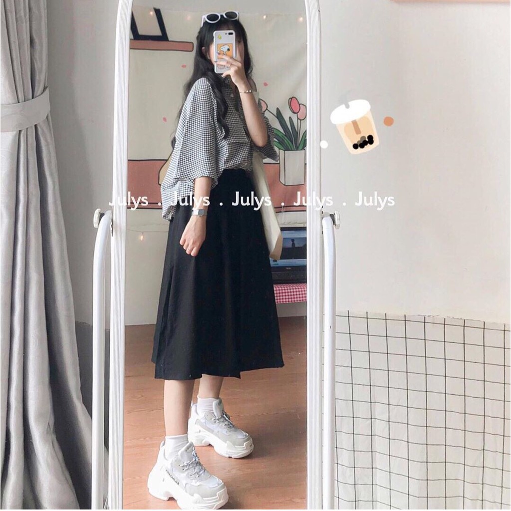 Chân váy ulzzang  dáng suông dài trơn basic, Chân váy dài dáng xòe vintage | BigBuy360 - bigbuy360.vn