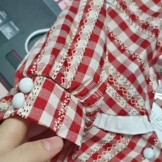 Pass set áo chân váy kẻ size M