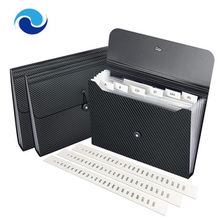 3Pcs Expanding File Folder Pocket Organizer A4 Letter Size 7 Pockets Document Keeper with Customizable Sticky Labels