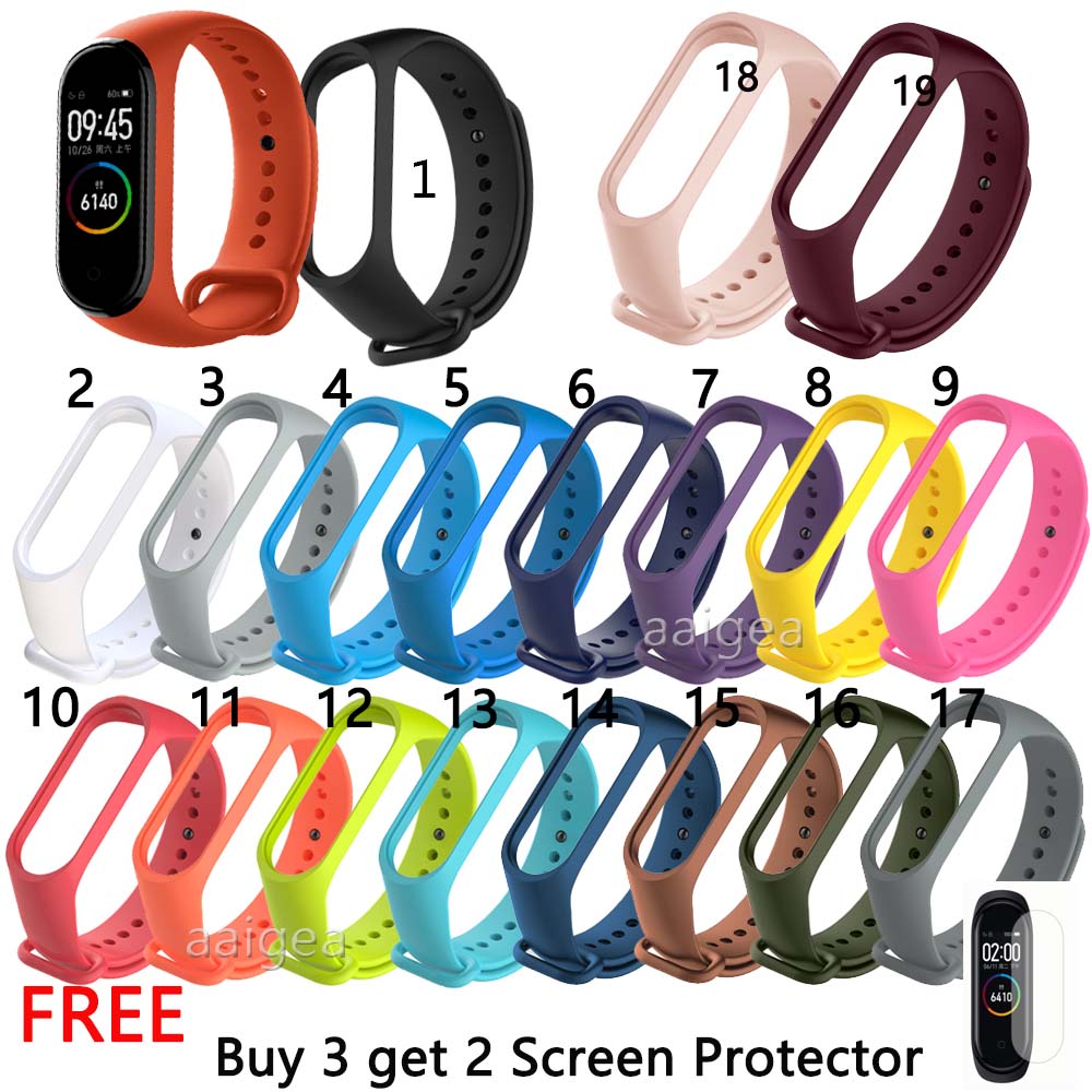 Dây đeo đồng hồ thông minh có 19 màu thay thế cho Xiaomi Mi Band 4 Miband 4