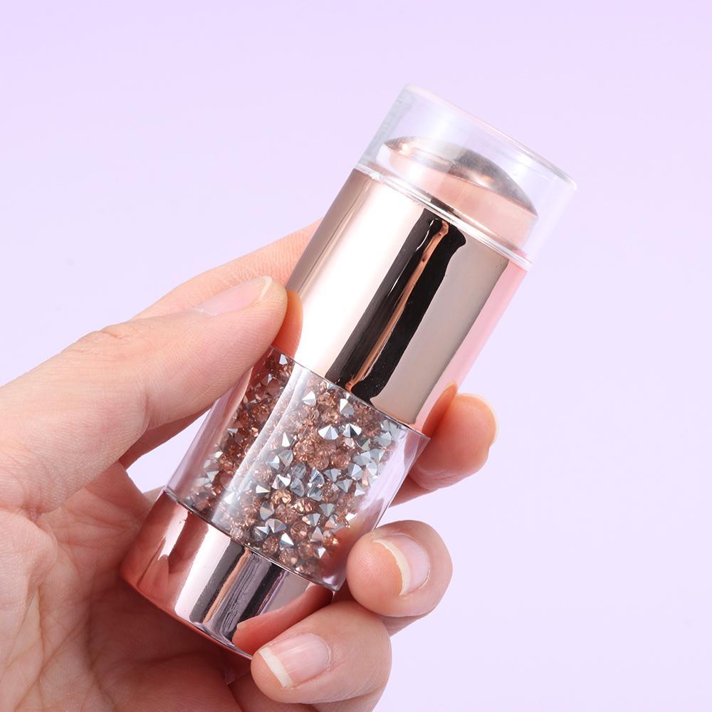 NIUYOU 1 Bộ Dụng Cụ In Móng Tay Nghệ Thuật Mới Với Nắp Đậy Pha Lê