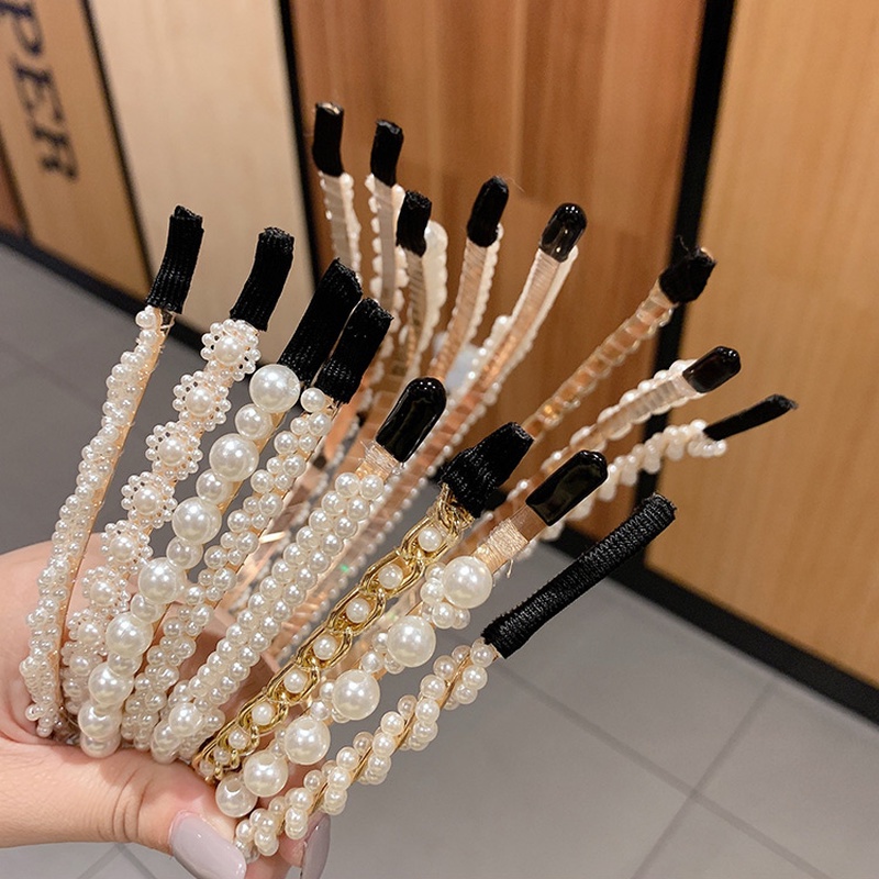 Băng Đô Đính Hạt Ngọc Trai Thời Trang Hàn Quốc Dễ Phối Đồ