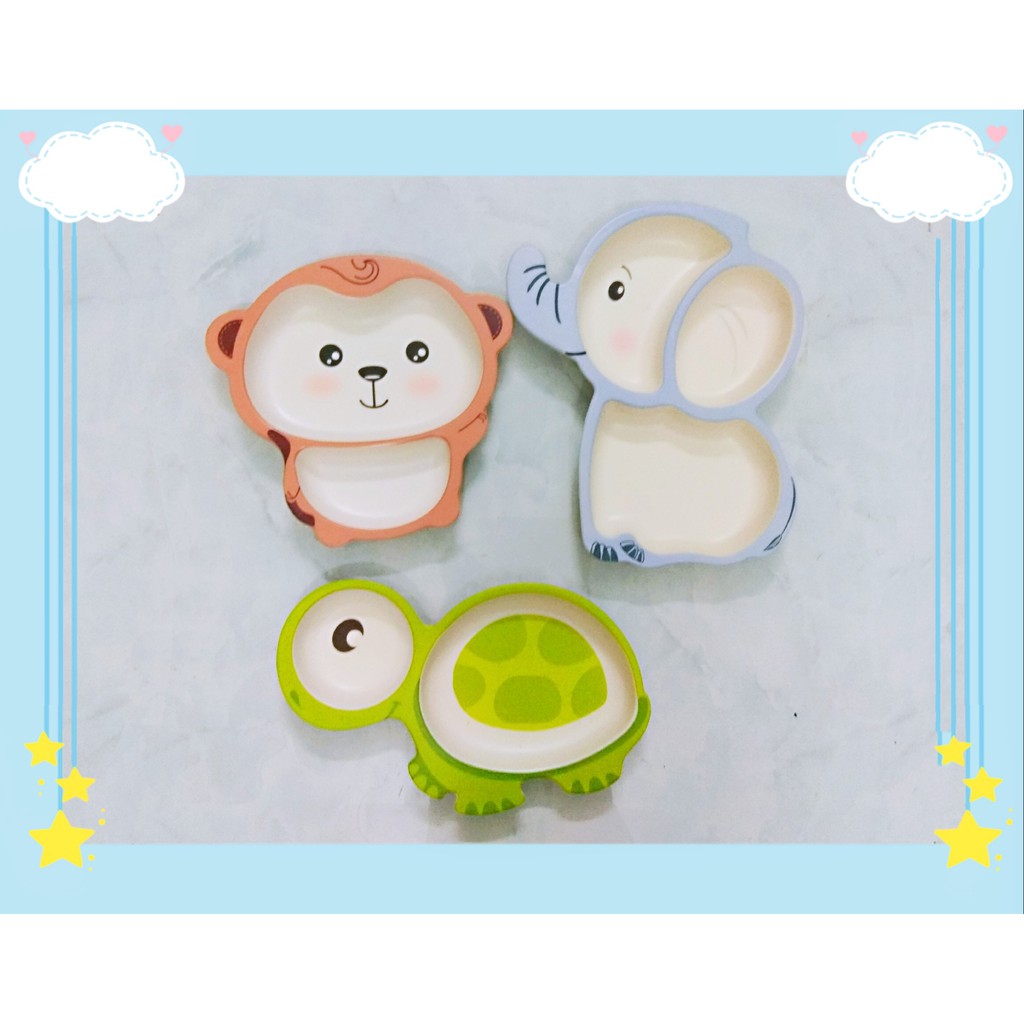 Bát ăn dặm hình thú sợi tre 2 ngăn