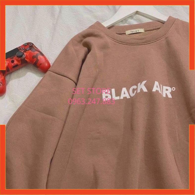 Áo sweater nam nữ, Áo nỉ cotton cổ tròn màu nâu in chữ Black | BigBuy360 - bigbuy360.vn