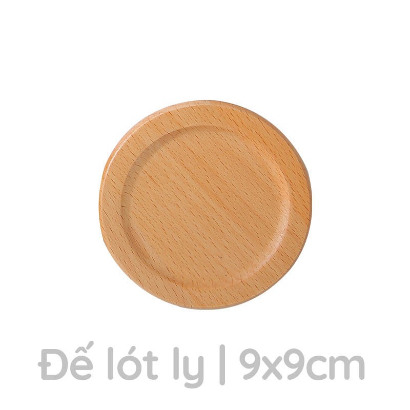 Đế lót ly bằng gỗ tròn 9x9cm