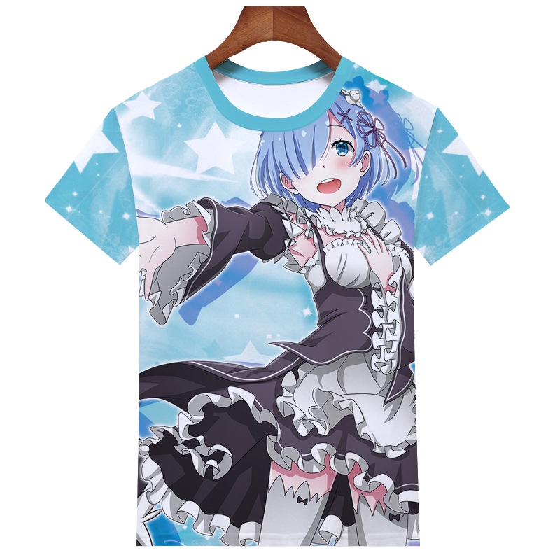 Áo Thun Tay Ngắn in Chữ Life in Another World from Zero Ram Thời Trang Mùa Hè Cho Nam Và Nữ