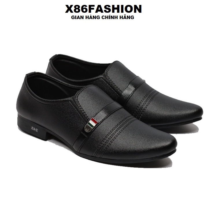 Giày tây nam da nhám viền chỉ chất da pu cao cấp lịch lãm X86fashion-nhám