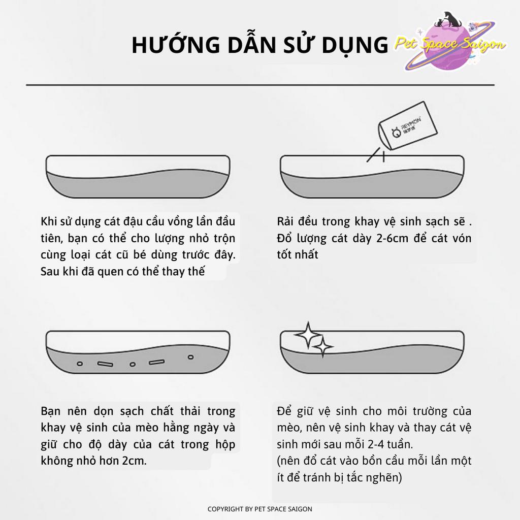 Cát đậu nành cầu vồng cho mèo không bụi, khử khuẩn, hút tốt, xả được bồn cầu