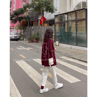 Áo phông gấu clever đỏ thẫm