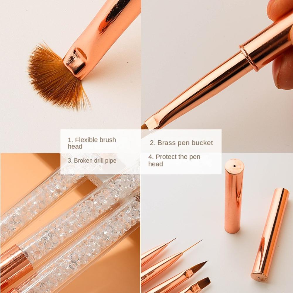 DIACHAVN Bộ 5 Cọ Vẽ Trang Trí Móng Tay Chuyên Nghiệp