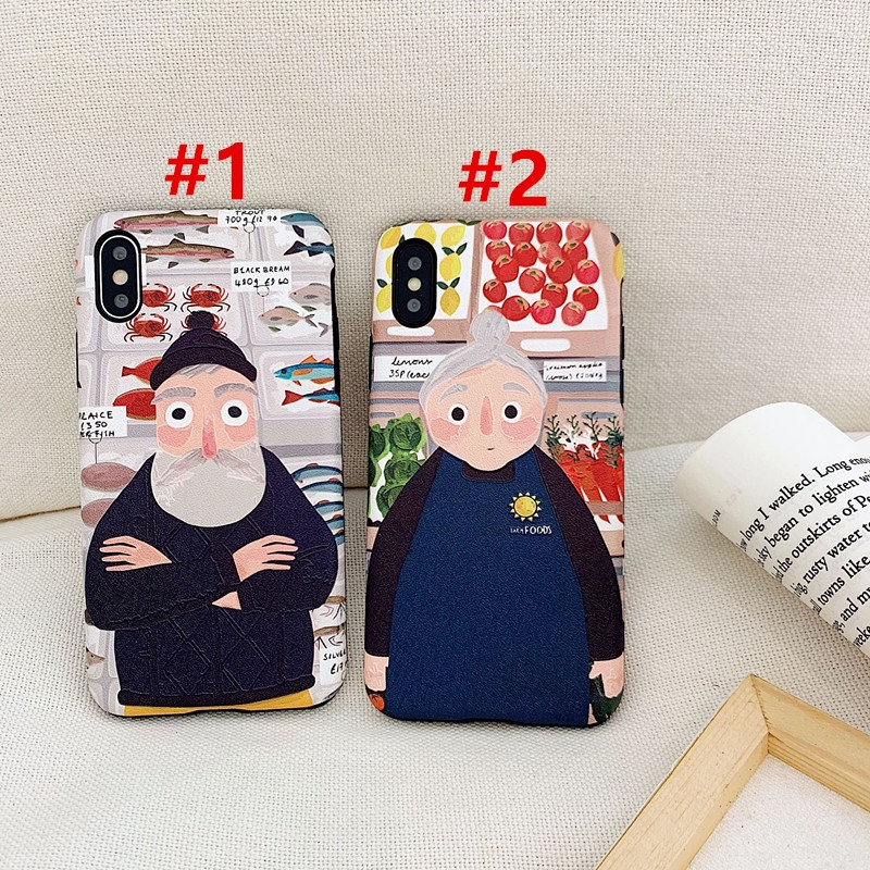 Ốp điện thoại lụa mềm họa tiết ông bà hoạt hình cho IPhone 11 11pro max XR XSmax 6 7 8 6plus 8plus | BigBuy360 - bigbuy360.vn