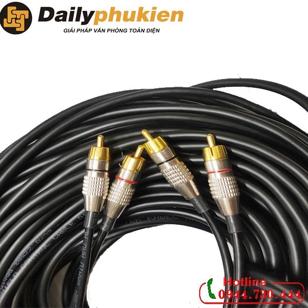 Dây AV 2 ra 2, dây 2 đầu hoa sen dài 30m 40m 50m