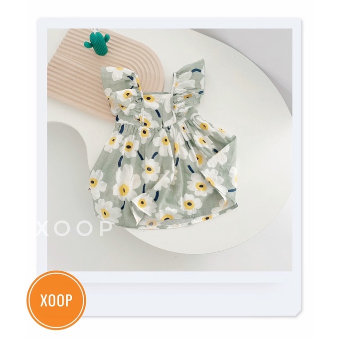 Váy cánh tiên hoa trắng to 3 màu bé gái (8-18kg)