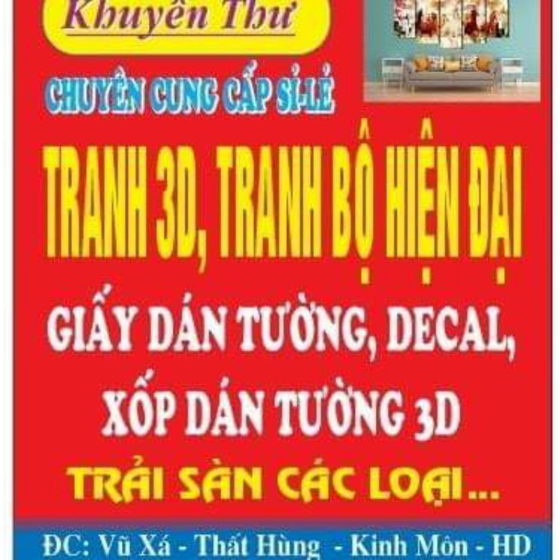 Tranh dán tường 3D sơn thủy hữu tình kích thước cao 95cm x ngang 120cm