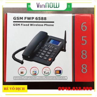 ✔️ Máy Điện Thoại Bàn Lắp 2 Sim - Có Tiếng Việt ✔️ ETS 6588 Lắp Mọi Loại Sim Di Động, Gphone, HomePhone