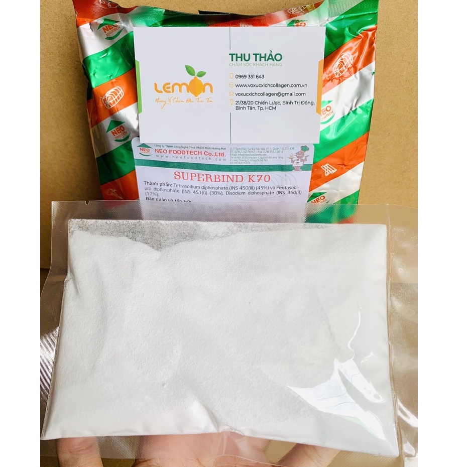 1Kg Bột Superbind K70 hàng Đức - Tạo kết dính, giòn dai, chuyên dùng cho giò chả, lạp xưởng, bò viên