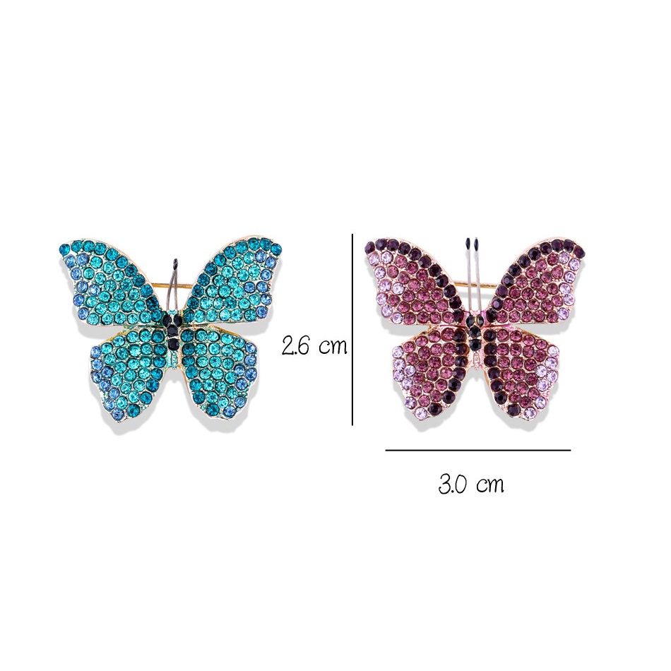 Ghim cài áo hình chú bướm đính kim cương dễ thương cho nữ