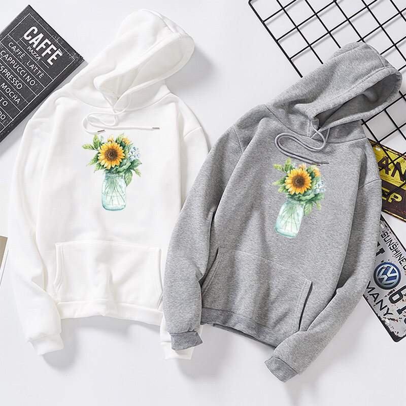 Áo Hoodie In Hình Hoa Hướng Dương Phong Cách Harajuku Hàn Quốc 2019 Cho Nữ