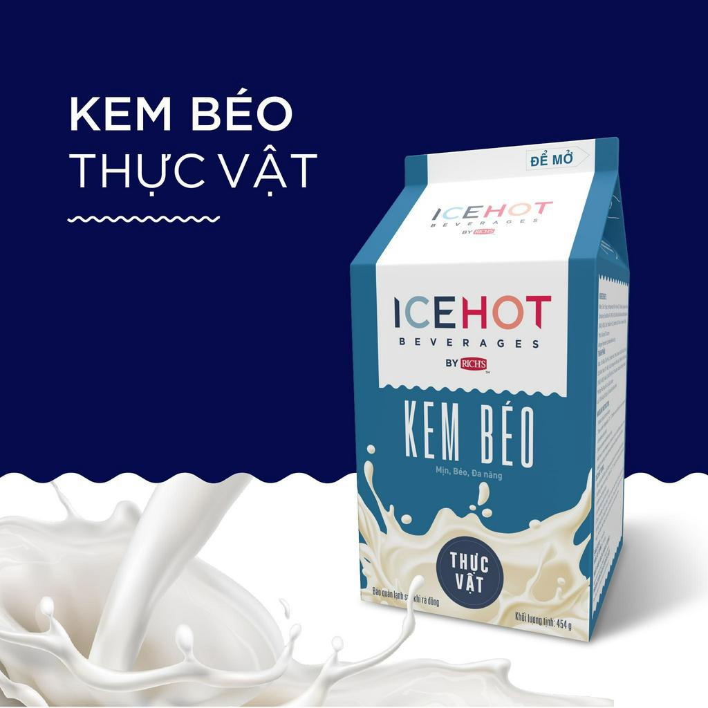 Kem béo thực vật ICE HOT - Rich Lùn - Chỉ giao hỏa tốc khu vực TP.HCM - Hộp 454g