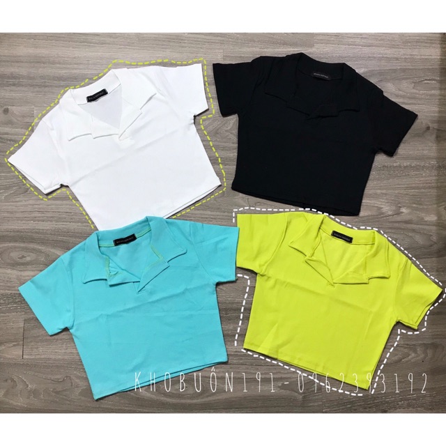 [ Mã FADIRECT5K giảm 5K đơn bất kỳ] Áo Croptop Polo Basic Ngắn Tay