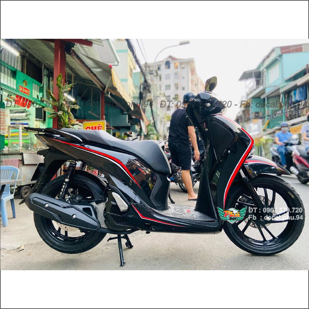 Tem rời Sh 2020 chỉ đỏ xe đen (J)