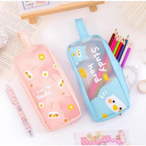 Túi đựng bút in hình vịt vui vẻ- Hộp đựng bút hoạt hình
