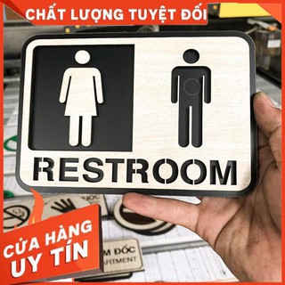 [100% CHẤT LƯỢNG] Bảng Toilet Dán Tường | Trang Trí Homestay loại gỗ 2 lớp