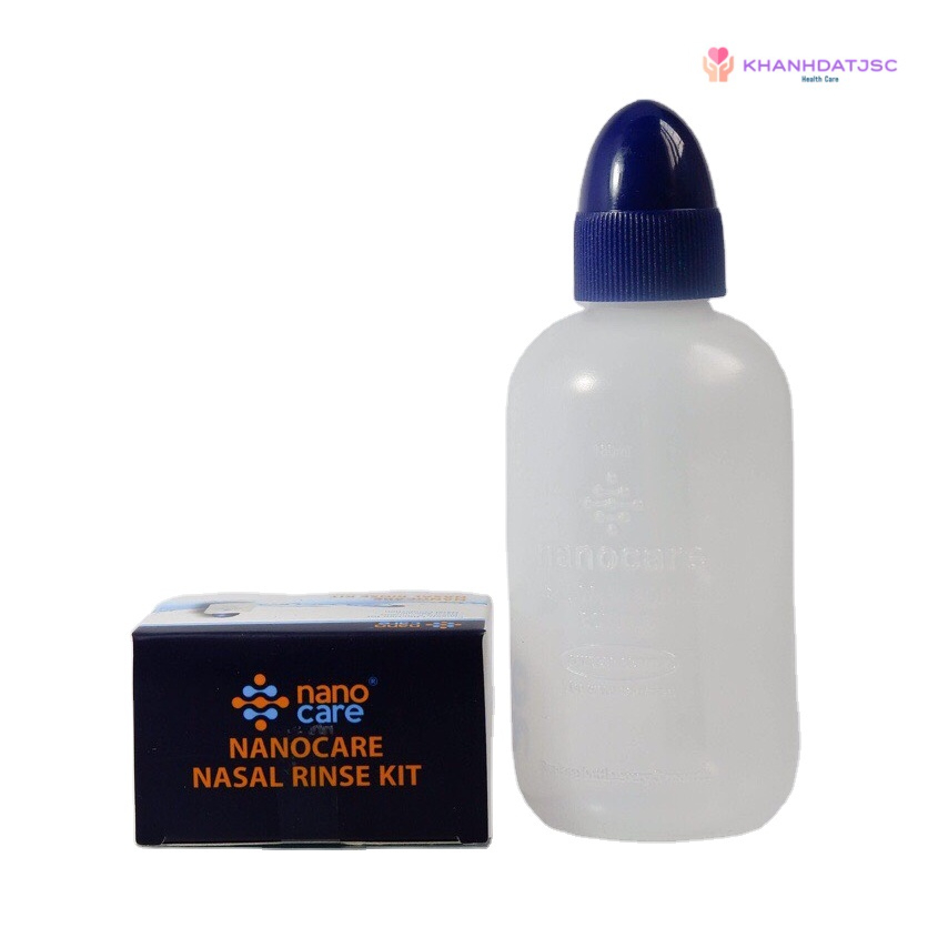 Bình và muối hạt nguyên chất rửa mũi Nanocare