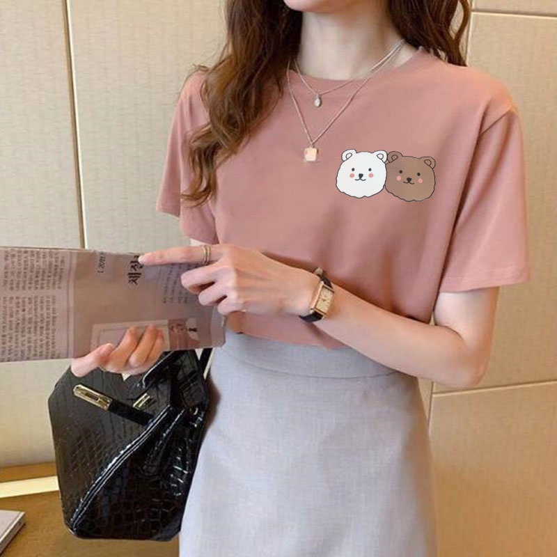 Korean version of loose fashion print trend short-sleeved T-shirt woman