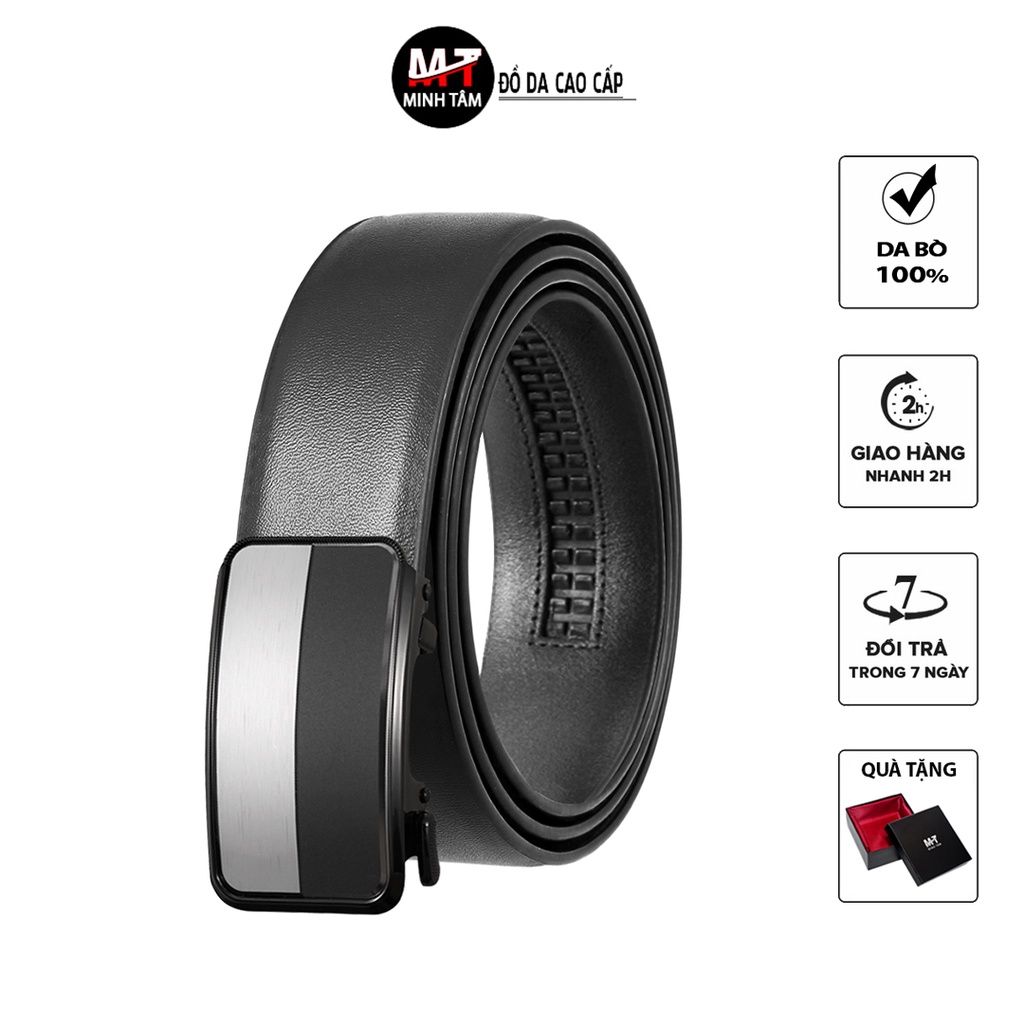 Thắt lưng nam Minh Tâm da bò 3 lớp , kiểu khóa tự động MT105-03